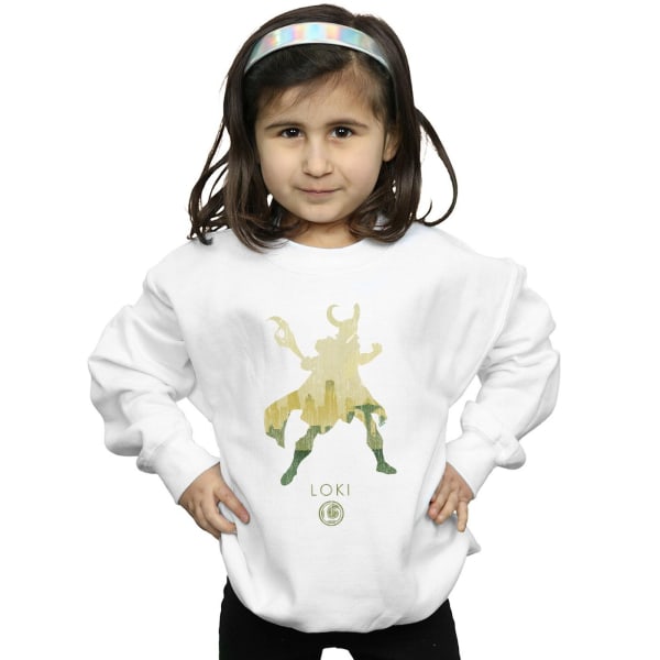 Marvel Girls Loki Silhouette Sweatshirt 5-6 år Vit White 5-6 Years