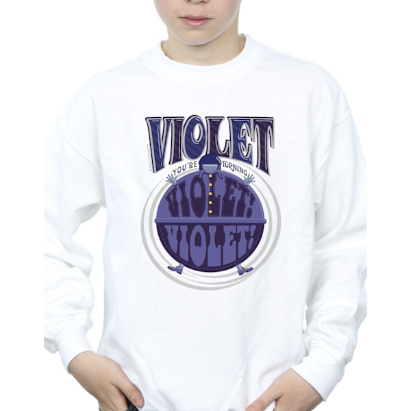 Willy Wonka Boys Violet Turning Violet Sweatshirt 3-4 år Vit White 3-4 Years