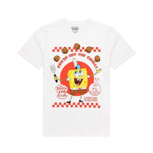 SpongeBob SquarePants Herr Kort Pyjamas Set L Vit/Grå White/Grey L