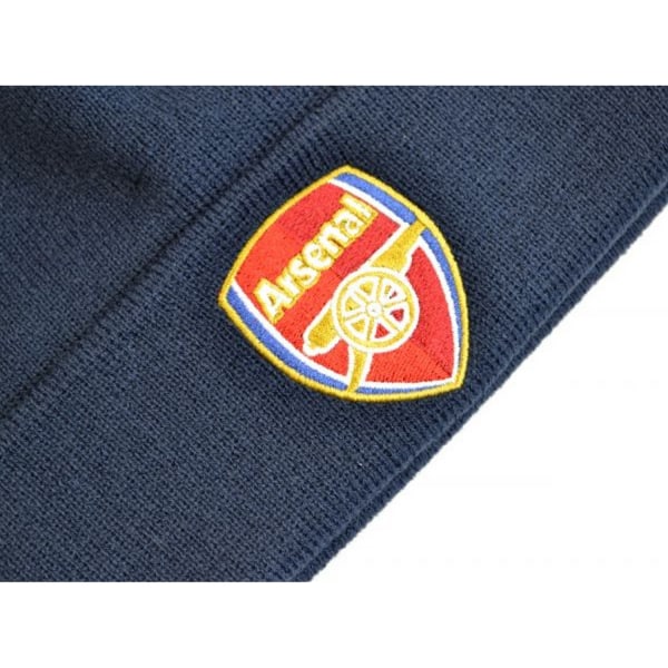 Arsenal FC Crest Stickad Turn Up Hat One Size Marinblå Navy One Size
