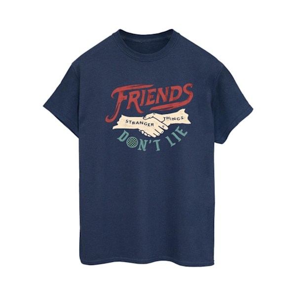 Netflix Dam/Damer Stranger Things Vänner Ljuger Inte Händer C Navy Blue L