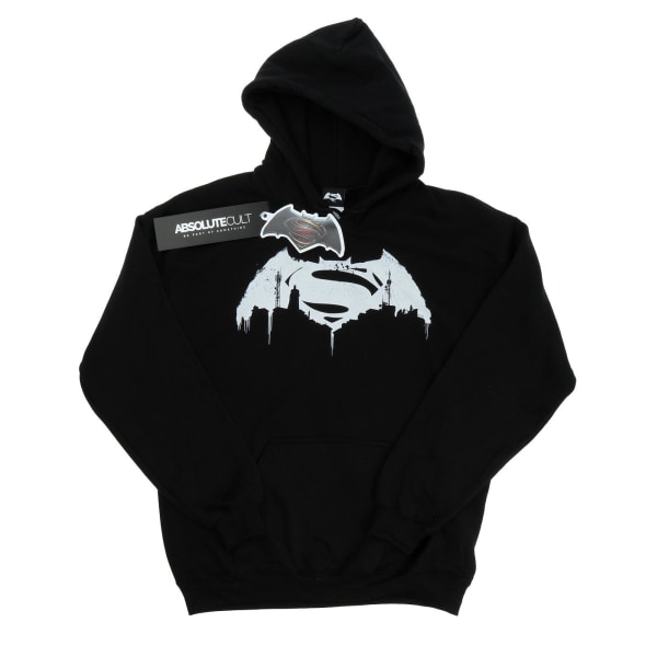 DC Comics Herr Batman v Superman Beaten Logo Hoodie S Svart Black S