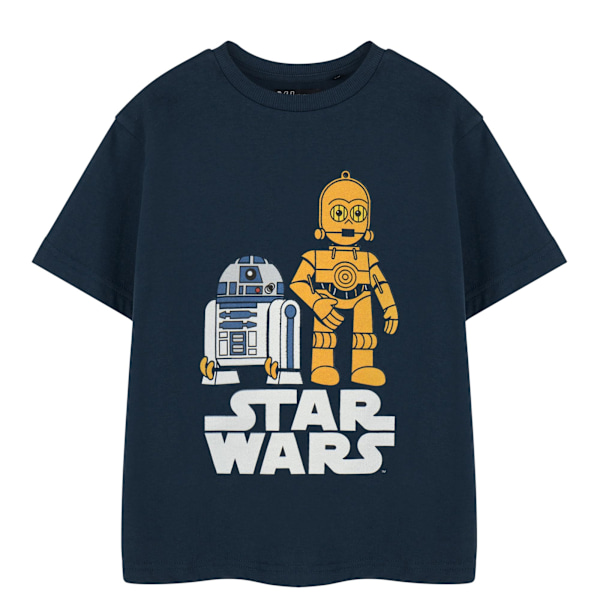 Star Wars Pojkar R2-D2 & C3PO Kortärmad T-shirt 9-10 År Navy Navy 9-10 Years