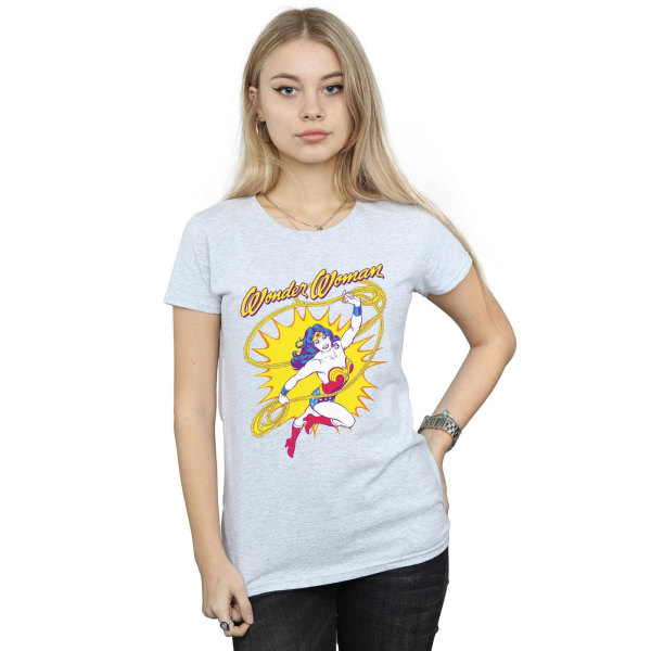 DC Comics Dam/Dam Wonder Woman Leap T-shirt i bomull M Spor Sports Grey M