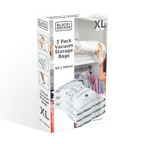 Black & Decker Vakuumförvaringspåsar (3-pack) M Clear Clear M