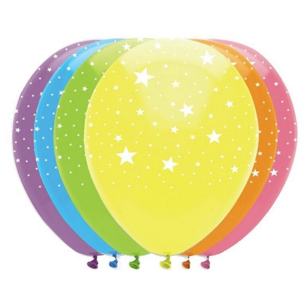 Creative Party Latex Stjärnor Ballonger (6-pack) One Size Multico Multicoloured One Size
