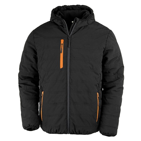 Result Genuine Recycled Mens Compass Padded Jacket L Svart/Orange Black/Orange L