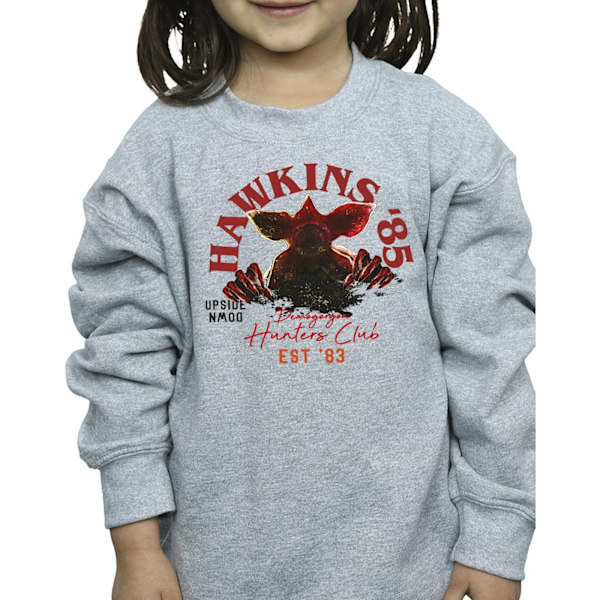 Netflix Girls Stranger Things Hunters Club Sweatshirt 9-11 år Sports Grey 9-11 Years