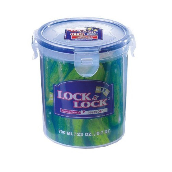 Lock & Lock Rund Matbehållare 700ml Klar/Blå Clear/Blue 700ml