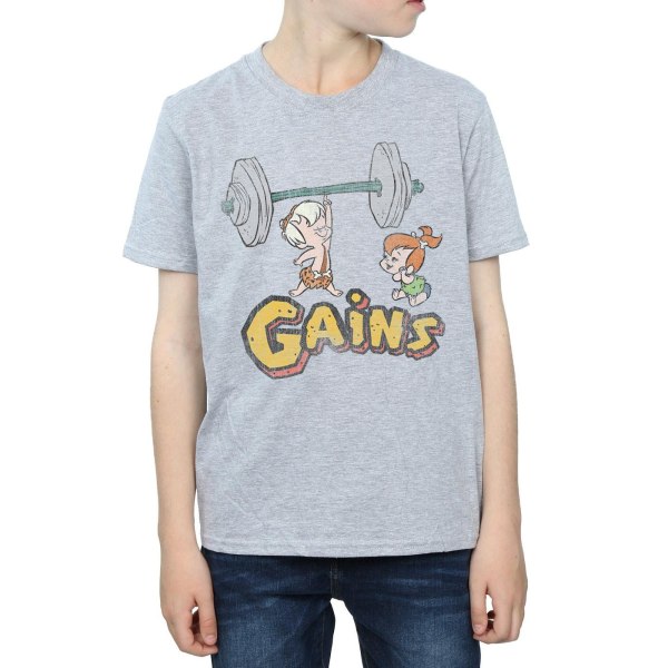 The Flintstones Boys Bam Bam Gains Distressed T-Shirt 9-11 År Sports Grey 9-11 Years