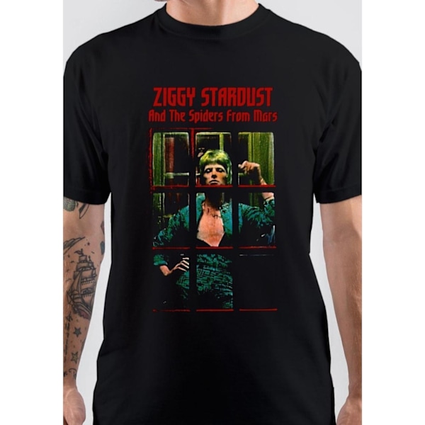 David Bowie Unisex Vuxen Ziggy Stardust T-Shirt L Svart/Röd Black/Red L