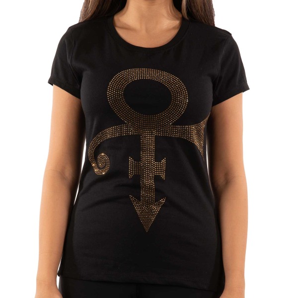 Prince Dam/Dam Symbol Utsmyckad T-shirt L Svart/Guld Black/Gold L