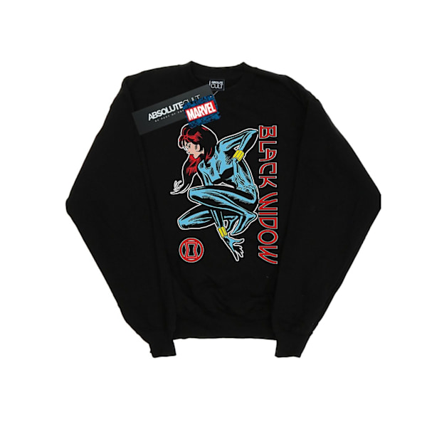 Marvel Dam/Damer Svart Änka I Action Sweatshirt S Svart Black S