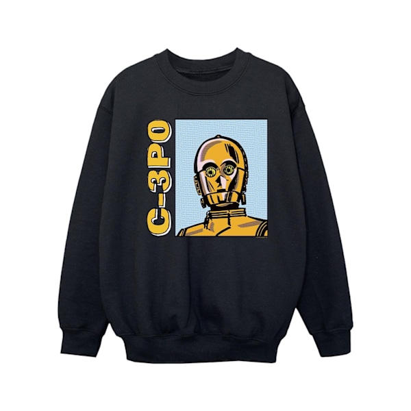 Star Wars Girls C3PO Line Art Sweatshirt 9-11 år Svart Black 9-11 Years