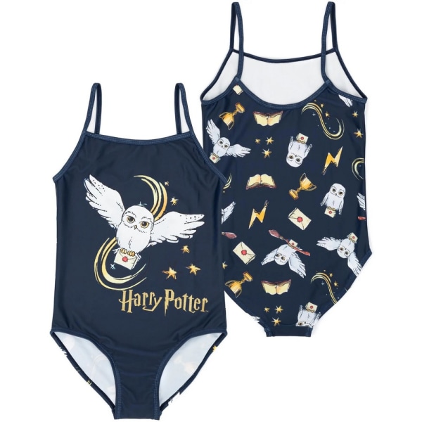 Harry Potter Hogwarts flickor enfärgad baddräkt 10-11 år marinblå Navy/White/Gold 10-11 Years
