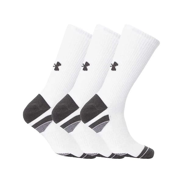 Under Armour Unisex Adult Performance Tech Crew Socks (3-pack) White L