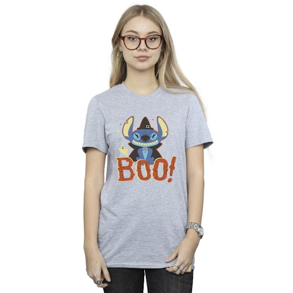 Disney Dam/Kvinnor Lilo & Stitch Boo! Bomull Boyfriend T-Shir Sports Grey 5XL