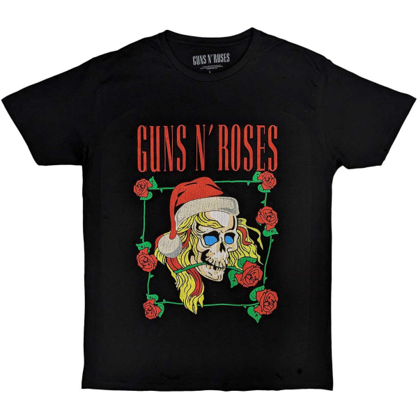 Guns N Roses Unisex Vuxen Holiday Skull Christmas T-Shirt S Bla Black S