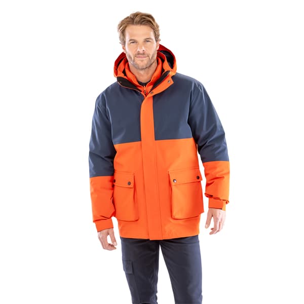 Result Recycled Herr 3 i 1 Vadderad Ripstop Jacka M Marinblå/Orange Navy/Orange M