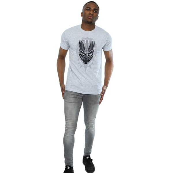 Marvel Herr Svart Panter Huvud T-shirt 3XL Sports Grey Sports Grey 3XL