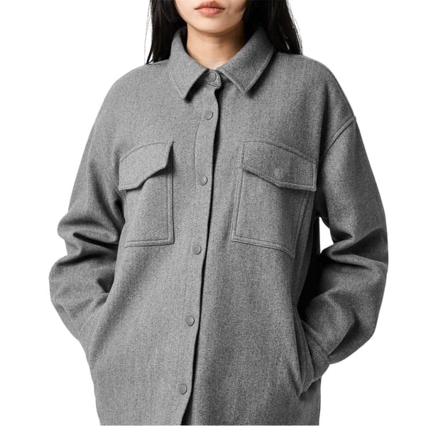 Jack Wills Dam/Kvinnor Avslappnad Passform Skjortjacka 8 UK Kolgrå Charcoal 8 UK