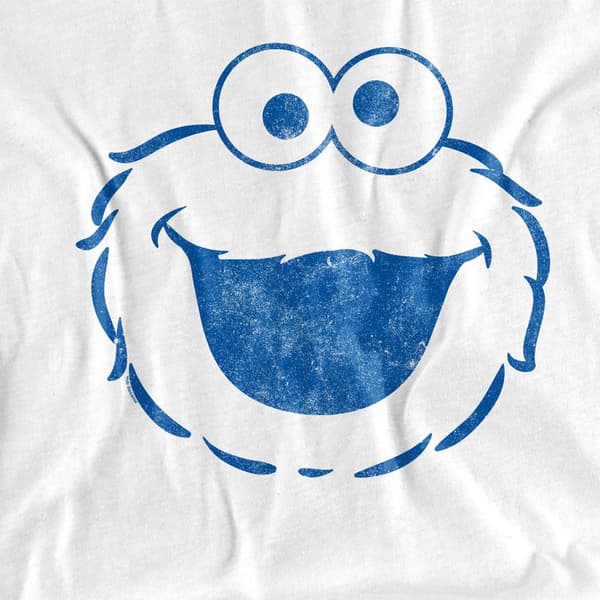 Sesamgatan Dam Cookie Monster Mono T-shirt M Vit White M