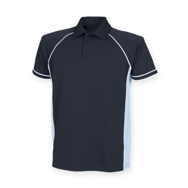 Finden & Hales Herr Piped Performance Sports Polo Shirt XL Marinblå Navy/Sky/White XL