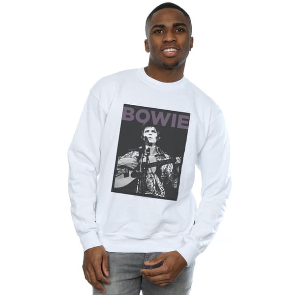 David Bowie Herr Rock Poster Sweatshirt S Vit White S