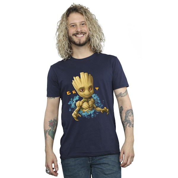 Guardians Of The Galaxy Herr Groot Blommor T-shirt 5XL Marinblå Navy Blue 5XL