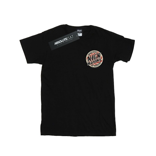Nick Mason Girls Saucerful Of Secrets Faux Pocket Cotton T-Shir Black 5-6 Years