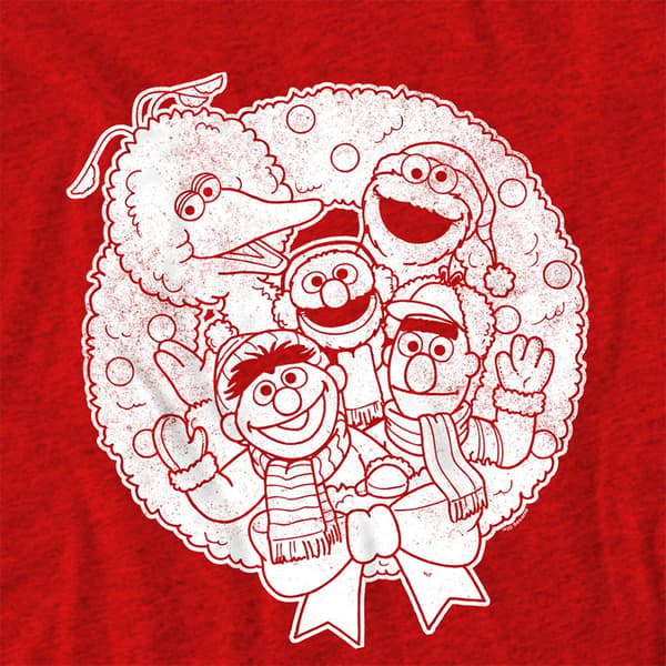 Sesamgatan Unisex Vuxen Big Bird Scribble Heather Jul Red 3XL