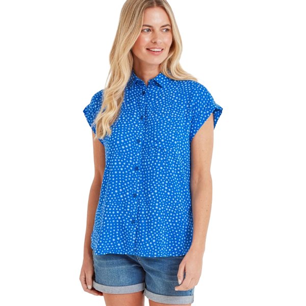 TOG24 Dam/Dam Alston Stars Capped Sleeved Shirt 10 UK Mykonos Blå Mykonos Blue 10 UK