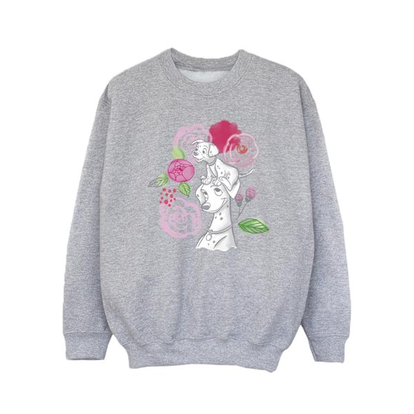 Disney Girls 101 Dalmatiner Blommor Sweatshirt 12-13 År Spor Sports Grey 12-13 Years