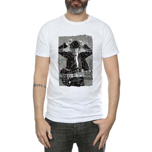 AC/DC Herr Angus Young Distressed Photo T-Shirt XXL Vit White XXL