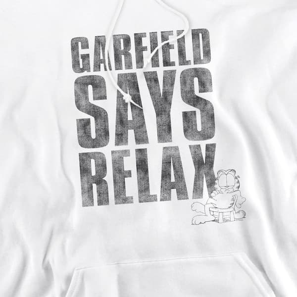 Garfield Relax Hoodie för män M Vit White M