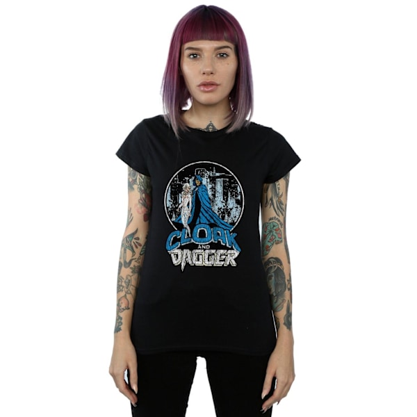 Marvel Dam/Damer Cloak And Dagger Retro Bomull T-Shirt L Svart Black L