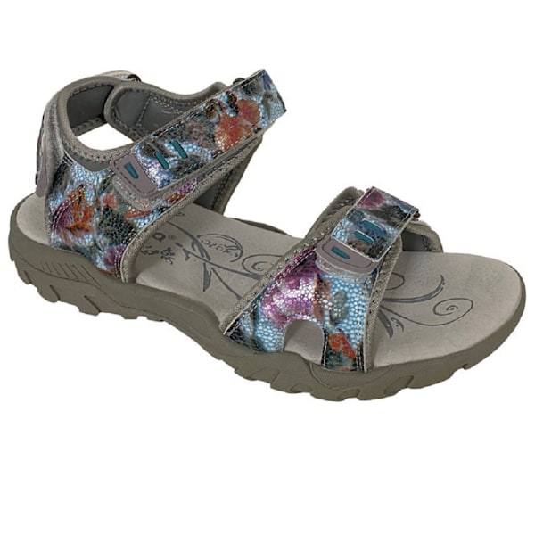 PDQ Dam/Dam Halter Bak Läder Sportsandal 8 UK Grå/Flerfärgad Grey/Multicoloured 8 UK