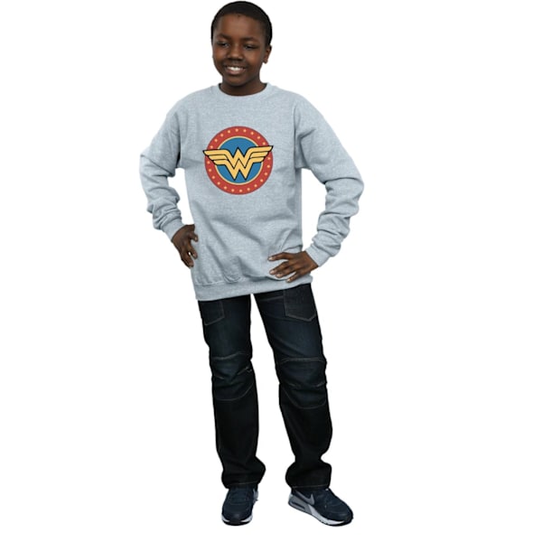 DC Comics Boys Wonder Woman Circle Logo Sweatshirt 9-11 år S Sports Grey 9-11 Years