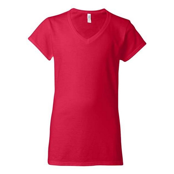 Gildan Dam/Kvinnor Soft Touch V-ringad T-shirt M Körsbärsröd Cherry Red M