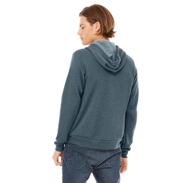 Canvas Unisex Dragkedja Polycotton Fleece Tröja med Huva / Luva Slate Heather L