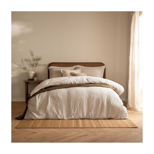 Yard Perrie Leaf Muslin Vändbart Påslakanset i Bomull King Natural King