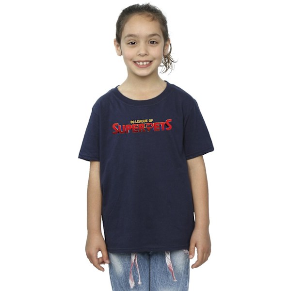 DC Comics Girls DC Comics DC League Of Super-Pets Movie Logo Co Navy Blue 12-13 Years