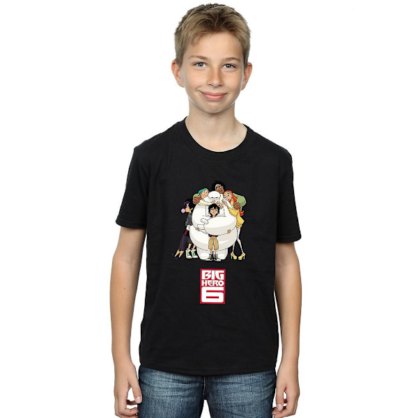 Big Hero 6 Pojkar Baymax Kram Bomull T-shirt 7-8 År Svart Black 7-8 Years