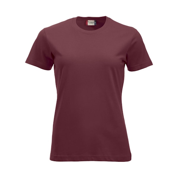 Clique Dam/Kvinnor Nya Klassisk T-Shirt XS Bourgogne Burgundy XS