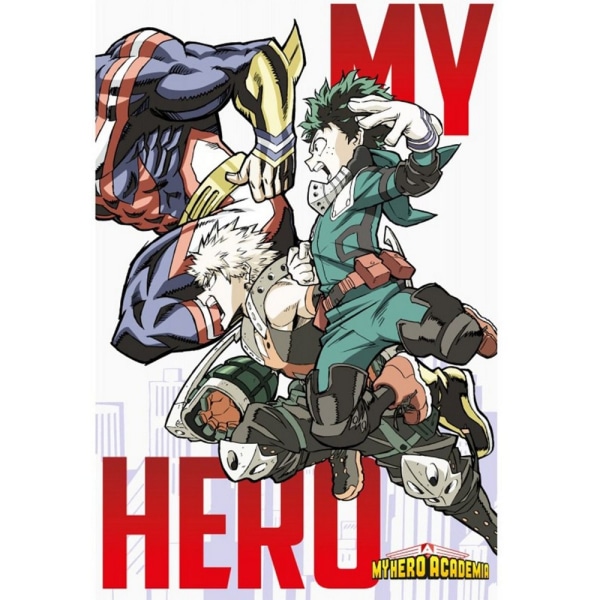 My Hero Academia Fleecefilt 170cm x 130cm Vit/Röd/Grön White/Red/Green 170cm x 130cm