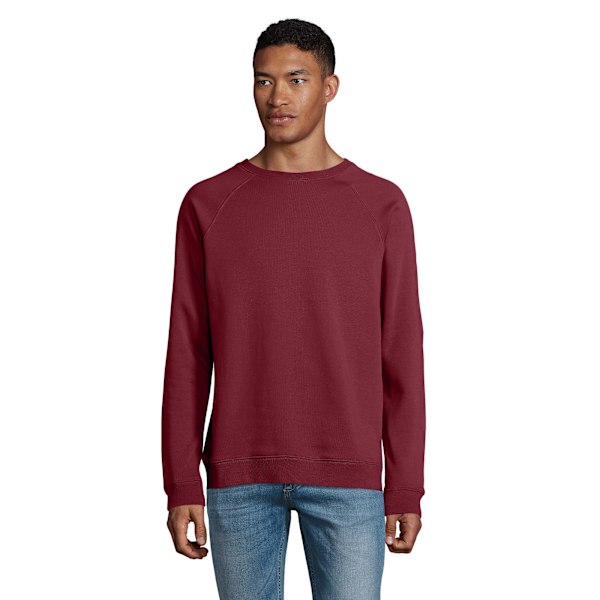 SOLS Unisex Adult Space Organic Raglan Sweatshirt S Burgundy Burgundy S