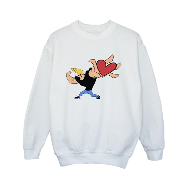 Johnny Bravo Boys Heart Present Sweatshirt 5-6 år Vit White 5-6 Years