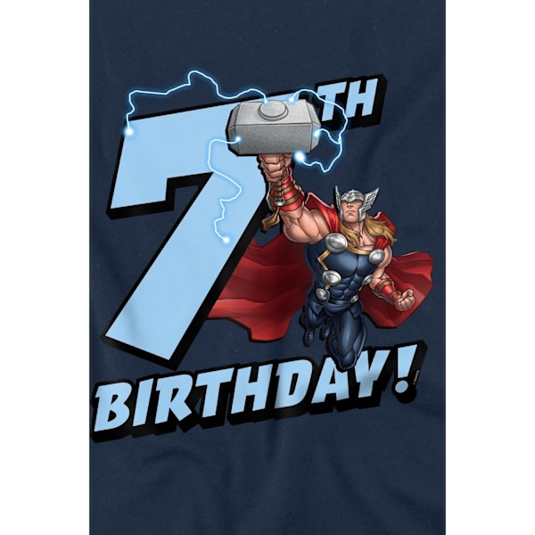 Thor Barn/Flickor 7-års Födelsedag T-shirt 9-10 År Marinblå Navy 9-10 Years