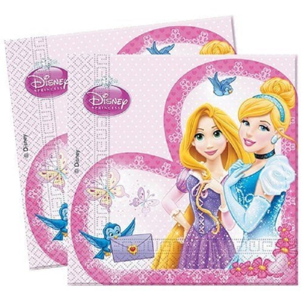 Disney Princess engångsservetter av papper (förpackning med 20 ) One Size Pink/Blue/Purple One Size