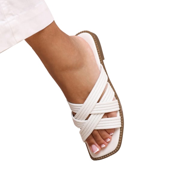 Where's That From Dam/Damer Crete Multi Crossover Strap Sli White 8 UK